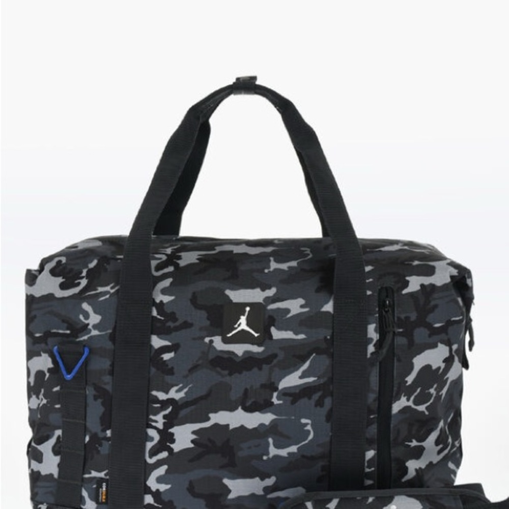 Jordan Gray and Black Camouflage Duffel Bag